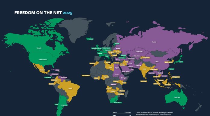 Libertatea globală a internetul a scăzut pentru al cincisprezecelea an consecutiv