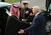 Trump îi oferă o reabilitare spectaculoasă lui Mohammed bin Salman, cu lovituri de tun, gardă călare şi o survolare de avioane de luptă
