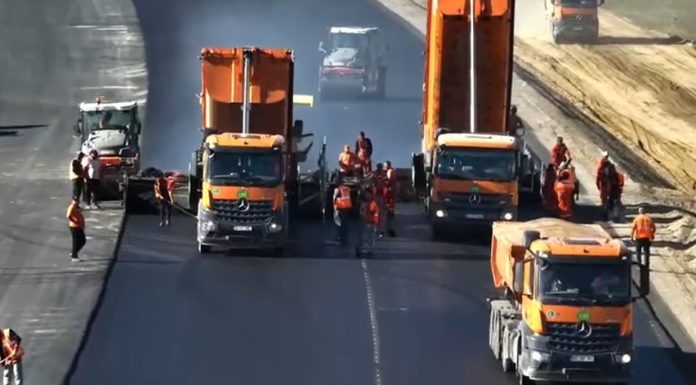 Umbrărescu, în forță – pregătește deschiderea pe Autostrada Moldovei, cu 1.600 muncitori VIDEO&FOTO