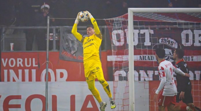 UTA Arad anunță prelungirea contractului cu portarul Andrei Gorcea până în 2028