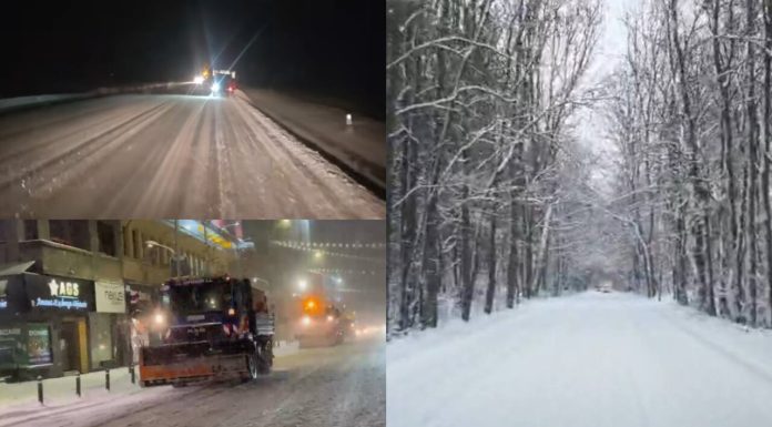 DN 6 a devenit un patinoar, luni dimineață. Peste 280 de autoutilaje de deszăpezire au ieșit pe traseu, pentru a îndepărta zăpada de pe carosabil