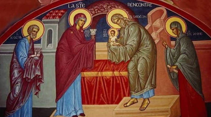 Sărbătoare cu cruce roșie pe 2 februarie. Întâmpinarea Domnului