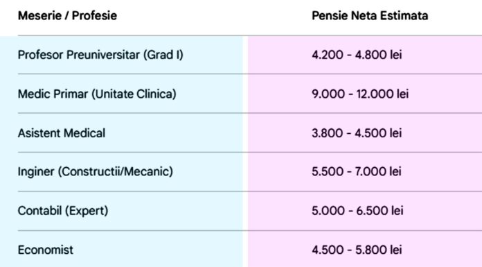 Ce pensie o să primești pentru meseria ta, dacă ai lucrat 38 de ani cu carte de muncă. Tabel complet pentru 25 de profesii populare în România