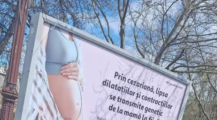 Colegiul Medicilor, avertisment privind informațiile despre cezariană de pe panourile din București: „Sunt lipsite de fundament științific”