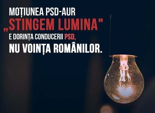 PNL: Moţiunea PSD-AUR „Stingem Lumina" e dorinţa conducerii PSD, nu voinţa românilor. PSD a ales să îngroaşe obrazul