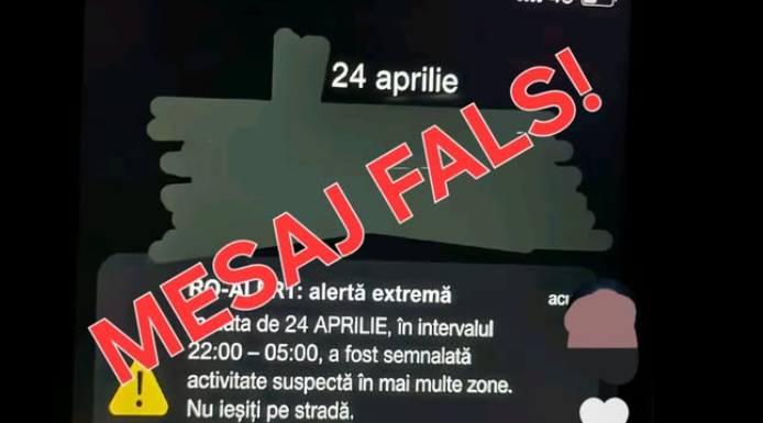 MAI avertizează: mesaj fals RO-Alert circulă pe rețelele sociale și provoacă panică