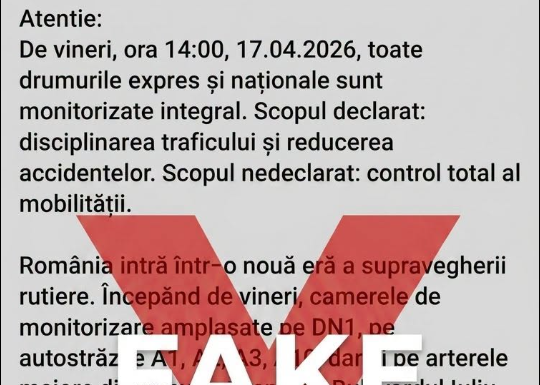 „Generează panică și neîncredere”. MAI demontează un fake news despre monitorizarea integrală a traficului