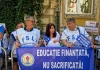 Protest în fața Ministerului Educației. Sindicaliștii din învățământ au ieșit în stradă, ce nemulțumiri au