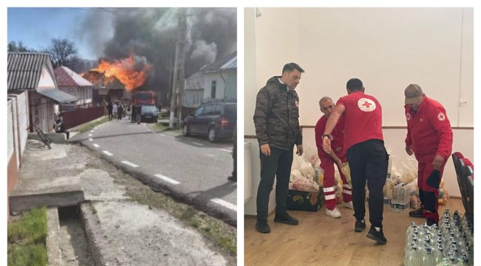 Apel umanitar în Vrancea, după ce zeci de familii din Soveja au rămas fără case în urma incendiului devastator