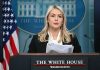 Purtătoarea de cuvânt a Casei Albe a anunțat că urmează să intre în concediu de maternitate. „Ultima mea conferinţă”