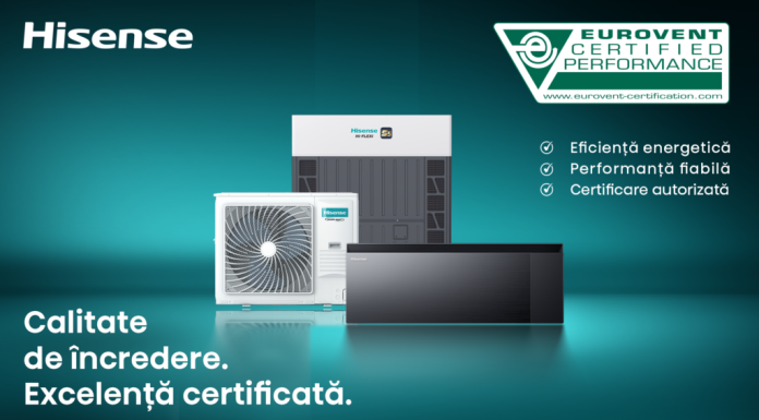 Hisense obține certificarea Eurovent pentru gama completă de aparate de aer condiționat