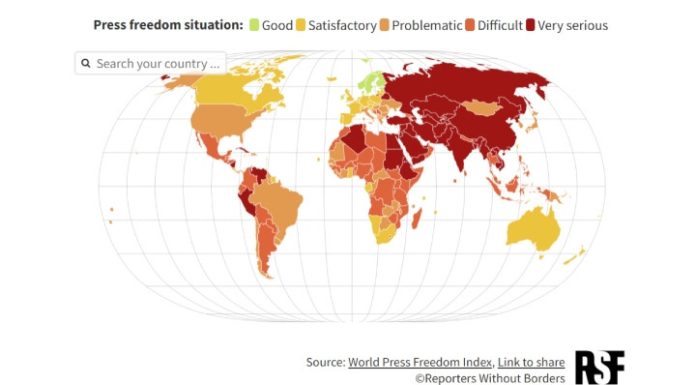 Libertatea presei, la cel mai scăzut nivel din 2002: 94 de țări sunt într-o situaţie ”dificilă”. Pe ce loc se află România