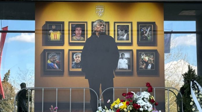 Mircea Lucescu, înmormântat la Cimitirul Bellu cu onoruri militare. Petale de trandafiri albi și roșii pe treptele Bisericii Sf. Elefterie