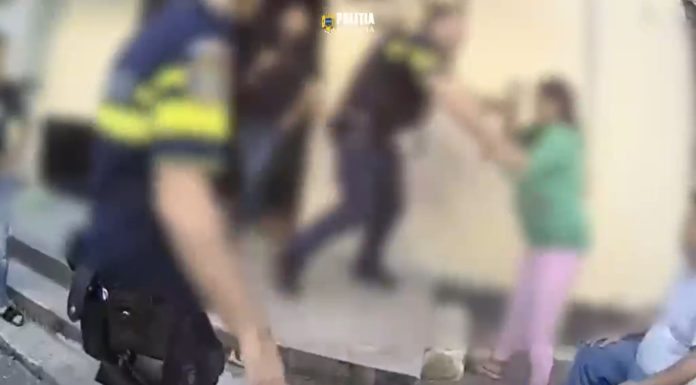 Petrecere în fața blocului, oprită de polițiști, în Sectorul 4. Agenții au dat cu sprayul și au scos pistoalele