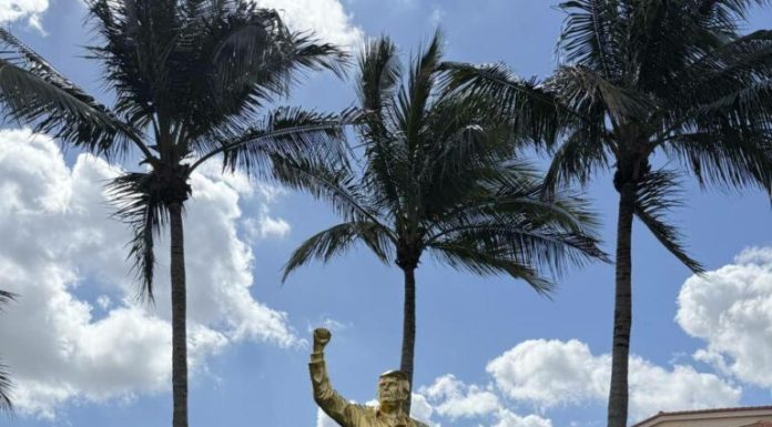 Donald Trump are statuie de 7 metri, acoperită cu aur. Unde a fost amplasată