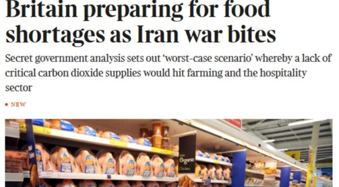 Regatul Unit se pregăteşte de eventuale penurii alimentare din cauza unei eventuale prelungiri a Războiului din Iran până la vară