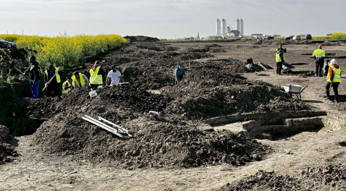 O vatră de foc amenajată sub podea şi fragmente de ceramică din perioada romană, printre descoperirile arheologice de pe traseul Centurii de Vest Timişoara – FOTO
