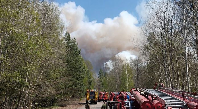 Incendiul din zona Cernobîl. Norul de fum se deplasează spre Belarus și Rusia, fără impact asupra României