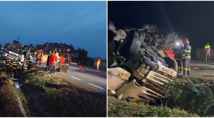 Tragedie pe DN 66. Șoferul unui TIR a murit după ce s-a izbit de un autoturism