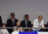 Mirabela Grădinaru, la Oneşti, la evenimentul dedicat Nadiei Comăneci / Partenera preşedintelui Nicuşor Dan i-a transmis legendarei sportive că este un exemplu extraordinar pentru copiii şi tinerii din România – FOTO