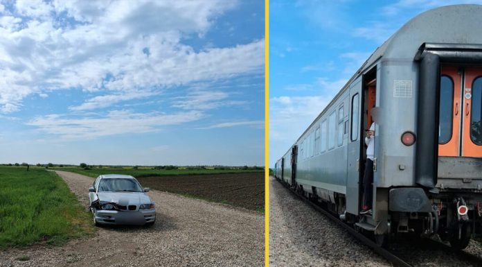 Accident feroviar în Leordeni. Un autoturism a fost lovit de un tren cu aproximativ 50 de pasageri la bord