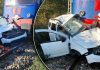 Un tren de călători a spulberat un autoturism pe trecerea de cale ferată din Oradea. Pasagerii n-au avut nici o șansă
