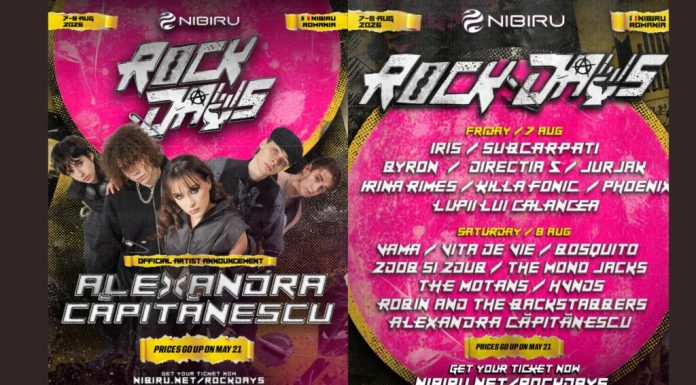Alexandra Căpitănescu, direct de pe scena Eurovision pe scena ROCK DAYS la NIBIRU