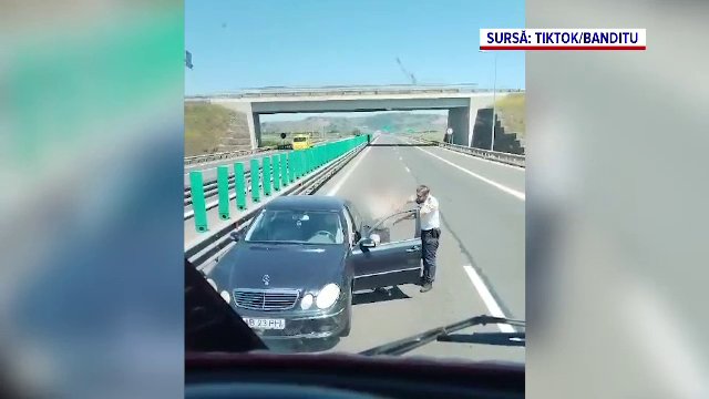 Un șofer de 62 de ani condus pe constrasens pe A1. I s-a făcut rău când l-a prins Poliția. VIDEO