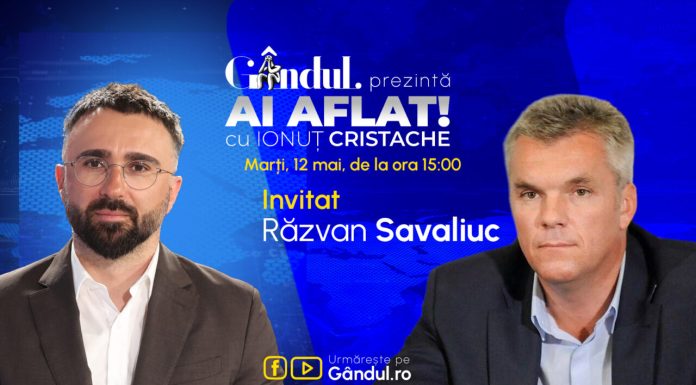 „Ai Aflat! cu Ionuț Cristache” începe marți, 12 mai, de la ora 15.00, live pe Gândul. Invitat: Răzvan Savaliuc