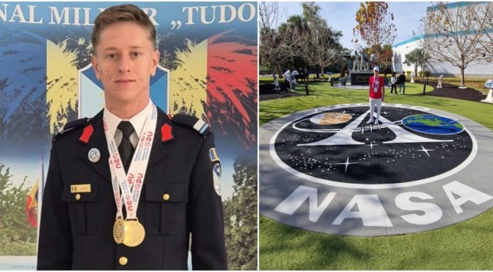 Ovidiu Ștefan-Călin, elevul de 17 ani, dublu medaliat cu aur la olimpiada de științe exacte din SUA. A ajuns la NASA și a asistat la lansarea rachetei lui Elon Musk