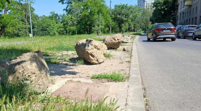Garda de Mediu Timiş anunţă că a amendat Primăria Timişoara cu 105.000 de lei pentru bolovanii din oraş care au deteriorat spaţiile verzi/ Bolovanii au fost cumpăraţi cu 100.000 de lei şi au fost puşi pentru a împiedica parcarea maşinilor