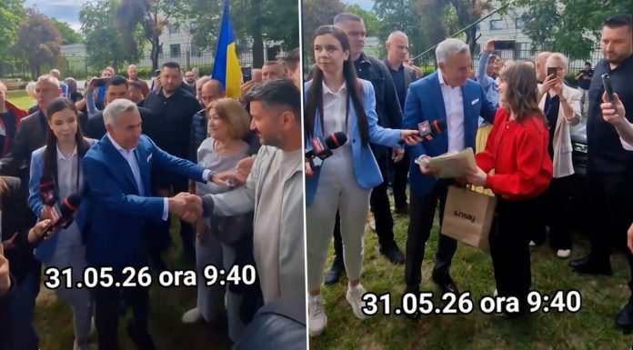 De Rusalii, Călin Georgescu a fost aşteptat de susţinători să iasă din Biserica Sf. Varvara ca să facă poze cu el
