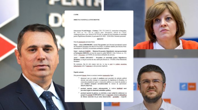 Gândul publică plângerea penală făcută la DNA de fostul șef ADR, Dragoș Vlad, concediat de Oana Gheorghiu. O acuză atât pe ea, cât și pe ministrul USR Darău de „presiuni repetate, în vederea încălcării unor prevederi legale în domeniul achizițiilor publice”