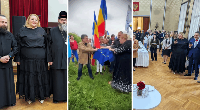 Diana Șoșoacă a fost la Ambasada Rusiei de Ziua Victoriei, apoi a rupt în două drapelul Europei. Imagini de la ambele acțiuni ale președintei SOS