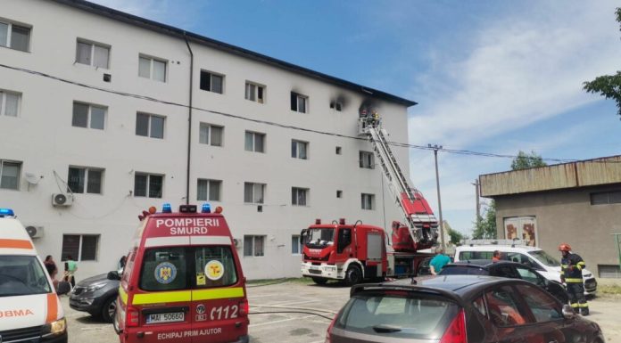Incendiu la o garsonieră din orașul Balș