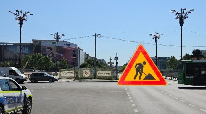 Restricții majore de trafic în Capitală. Se închide circulația pe un sens în zona fântânilor din Piața Unirii, de miercuri