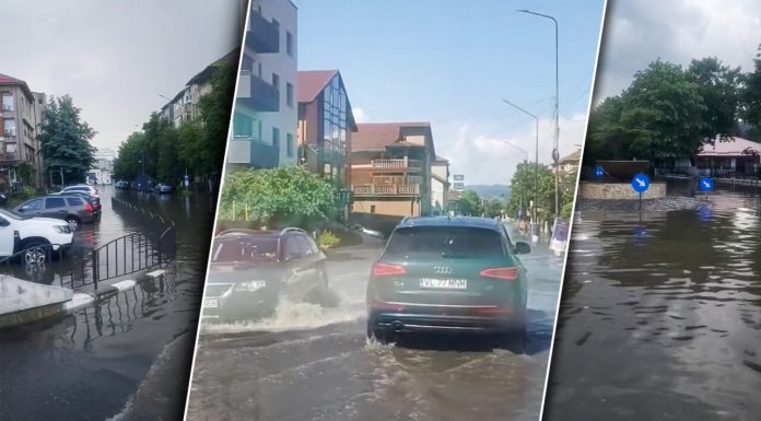 Video. Potop la Râmnicu Vâlcea. O ploaie torențială a bulversat parțial orașul