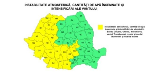Vremea se schimbă brusc: avertizare ANM pentru jumătate din țară, până joi