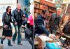 Solistul Metallica, la plimbare prin centrul Capitalei înaintea concertului de mâine. A fost surprins alături de logodnică într-un anticariat faimos