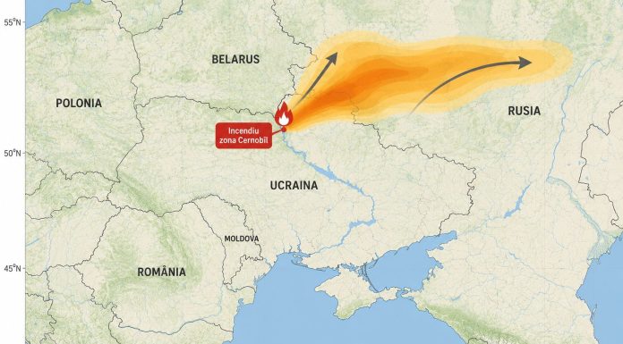 Incendiul din zona Cernobîl – Ministerul Mediului: Vântul va favoriza deplasarea norului de fum către Belarus, ulterior către nordul şi nord-estul Ucrainei şi sud-vestul Rusiei, fără impact asupra României, potrivit estimărilor ANM