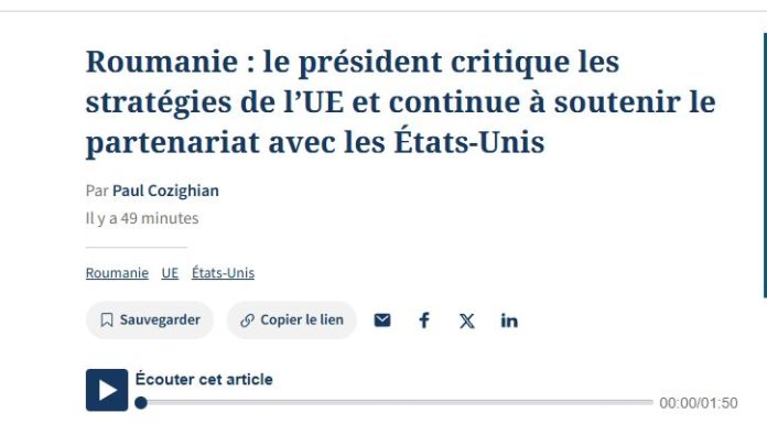 Mesajul lui Nicușor Dan în presa internațională. Le Figaro: Președintele României critică strategiile UE și continuă să susțină parteneriatul cu Statele Unite