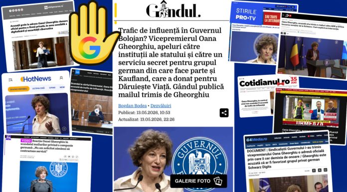Google s-a făcut scut pentru Oana Gheorghiu, în scandalul „traficului de influență”. Subiectul dezvăluit de Gândul, dezbătut intens la TV, în presa chiar prietenă vicepremierului sau pe rețele sociale, a fost blocat