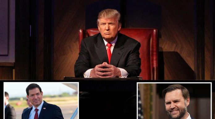 Vance glumeşte că el şi Rubio sunt candidaţi la „The Apprentice” pentru a-i succeda lui Trump