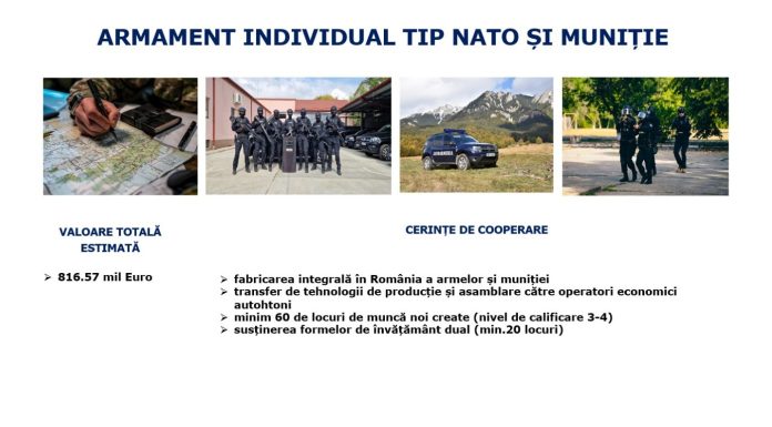 Sistemul de armament individual (SAI) de 816,6 mil euro – Din şapte companii selectate iniţial, câştigătoare este a opta / Ce spun autorităţile şi care sunt cerinţele SAFE