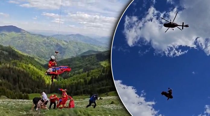 Video. Un puști de 14 ani a avut un teribil accident de bicicletă în Bistrița. Salvatorii au fost nevoiți să apeleze la un elicopter.
