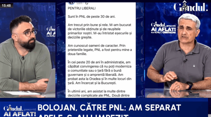 Turcescu: Bolojan ne zice că a separat el apele ca Moise/Nu, anticipatele sunt cele care vor separa apele