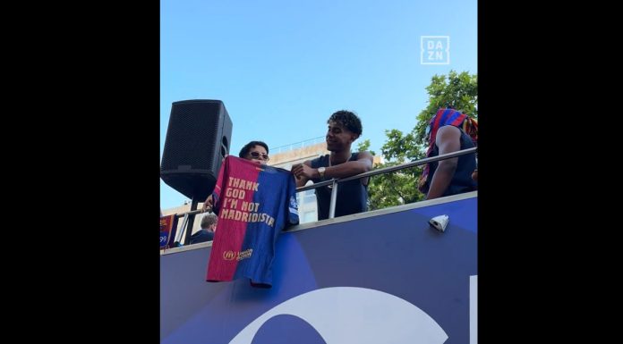 Lamine Yamal cu un tricou anti-Real la parada titlului: „Slavă Domnului că nu sunt fan Real Madrid” | Video