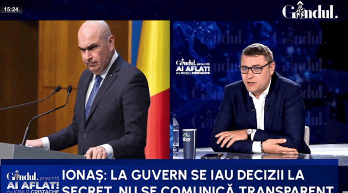 Vladimir Ionaș: La guvern se iau decizii la secret/Românii nu votează guvernul/După 10 luni de guvernare, vedem că au fost decizii luate fără cap