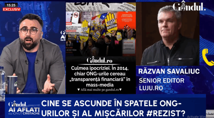 De ce se victimizează ONG-urile pe legea transparentizării? Răzvan Savaliuc: Nu le convine să se vadă cine le plătește/Ei fac politică