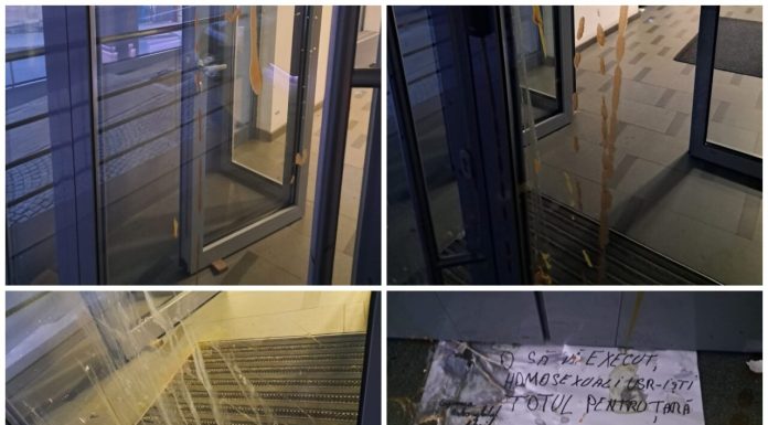 USR Cluj a depus plângere penală după ce sediul lor a fost vandalizat cu ouă, ketchup și muștar, în urmă cu două săptămâni. „O să vă execut”
